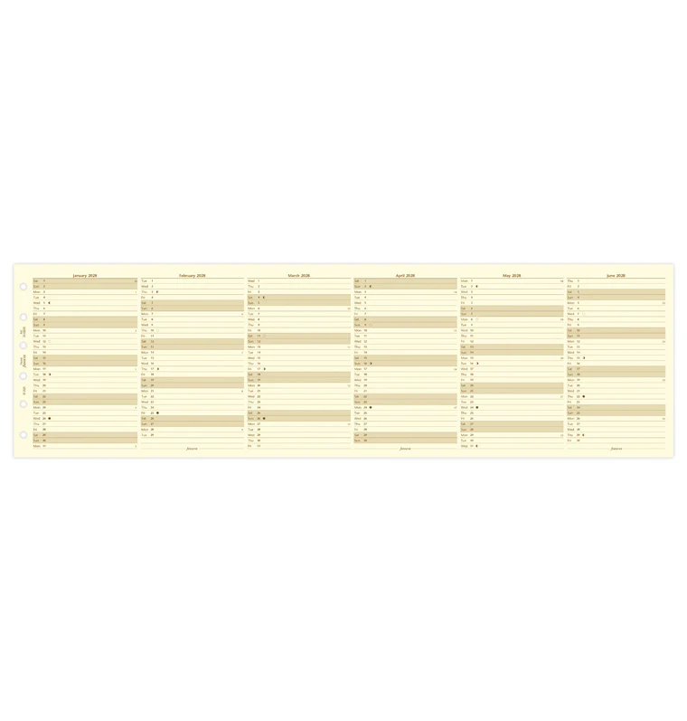 Vertical Year Planner - Pocket Cotton Cream 2028 English - Image 4