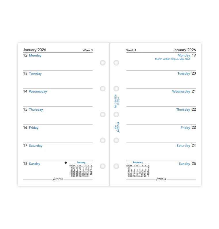 Week On One Page Diary - Mini 2026 English - Image 4