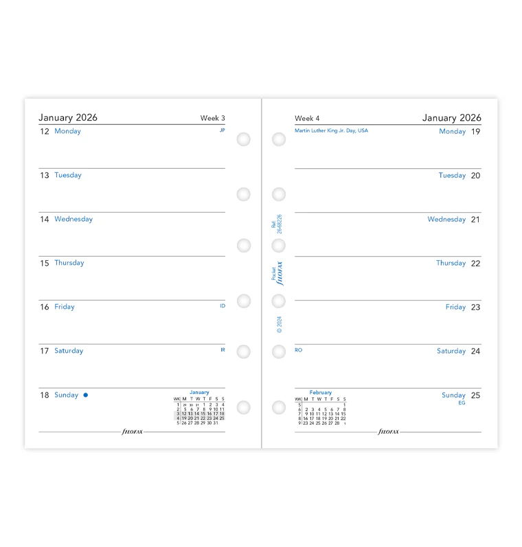 Week On One Page Diary - Pocket 2026 English - Image 4