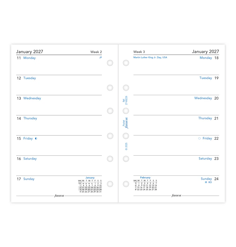 Week On One Page Diary - Pocket 2027 English - Image 4