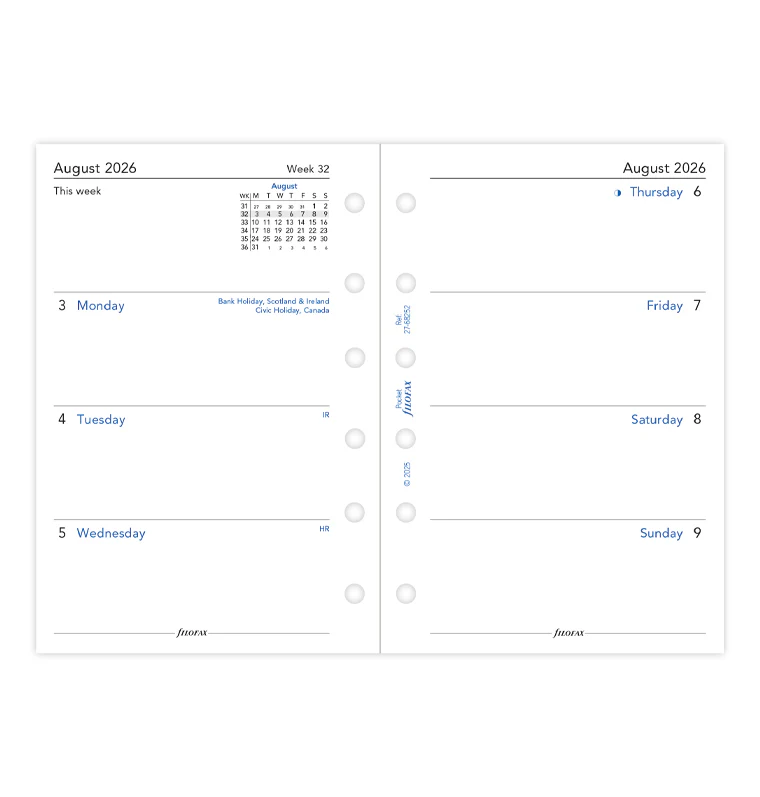 Week On Two Pages Academic Diary - Pocket 2026-2027 English - Image 4
