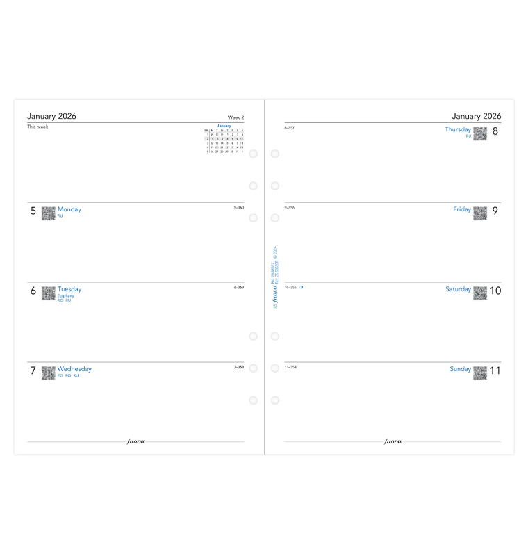 Week On Two Pages Diary - A5 2026 English - Recycled Paper - Image 4