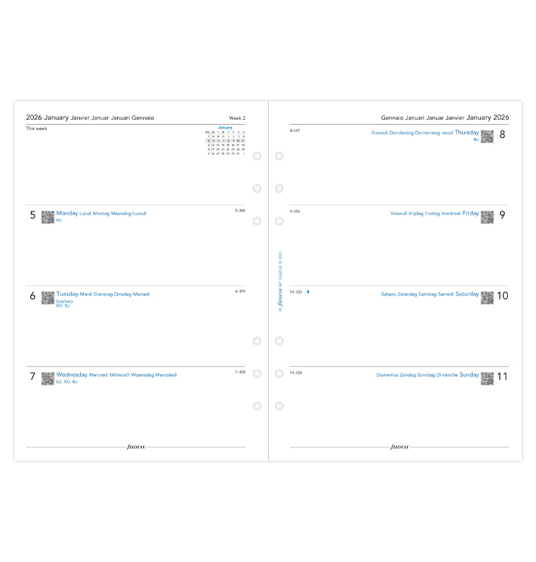Week On Two Pages Diary - A5 2026 Multilanguage - Image 4