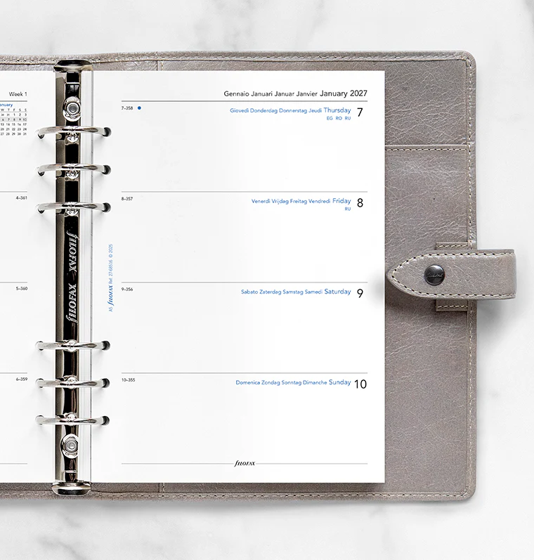 Week On Two Pages Diary - A5 2027 Multilanguage - Image 2
