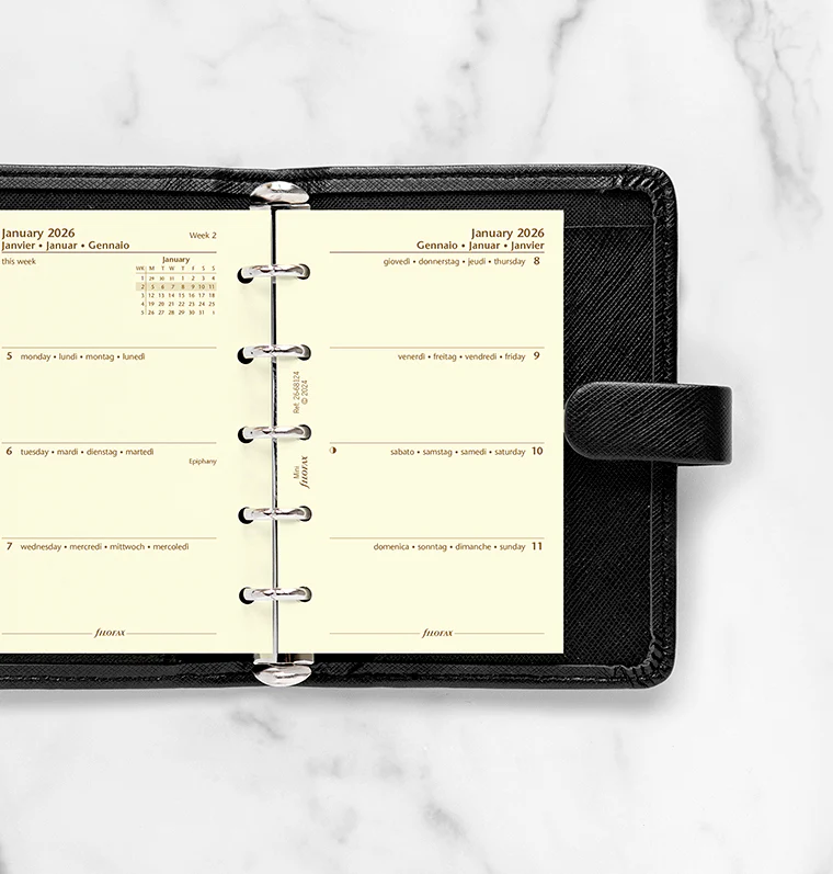 Week On Two Pages Diary - Mini Cotton Cream 2026 Multilanguage - Image 2