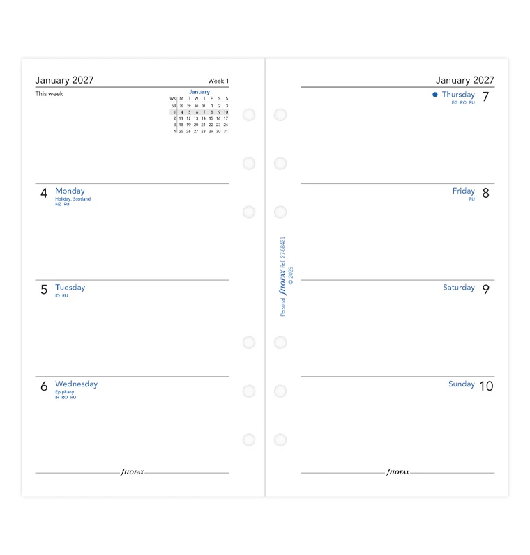 Week On Two Pages Diary - Personal 2027 English - Recycled Paper - Image 4
