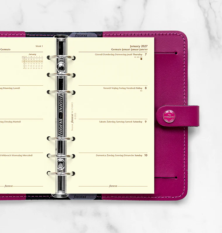 Week On Two Pages Diary - Personal Cotton Cream 2027 Multilanguage - Image 2
