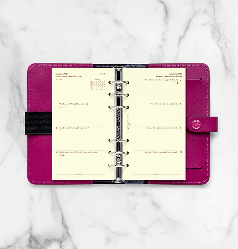 Week On Two Pages Diary - Personal Cotton Cream 2027 Multilanguage - Image 3