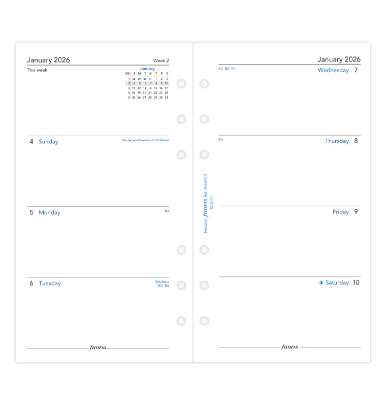 Week On Two Pages Sunday Start Diary - Personal 2026 English - Image 4