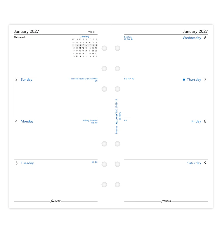 Week On Two Pages Sunday Start Diary - Personal 2027 English - Image 4