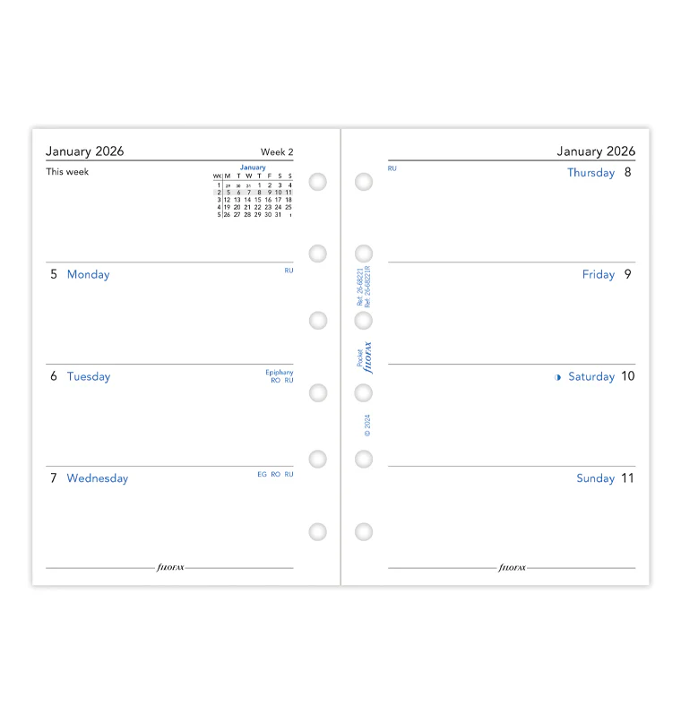 Week On Two Pages Diary - Pocket 2026 English - Image 4