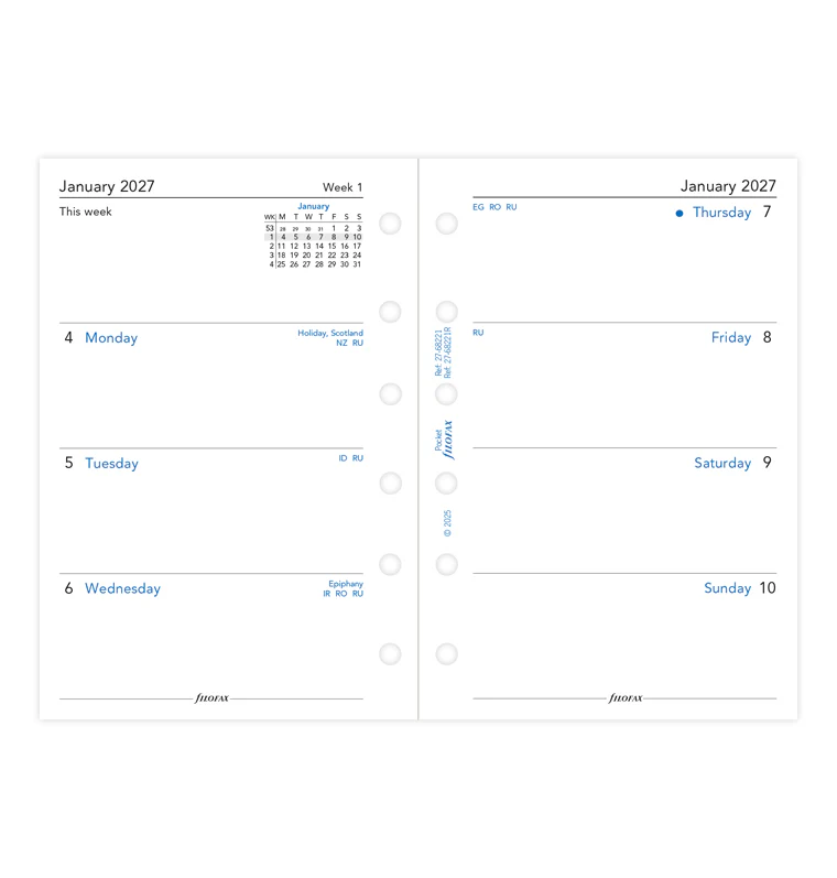 Week On Two Pages Diary - Pocket 2027 English - Recycled Paper - Image 4
