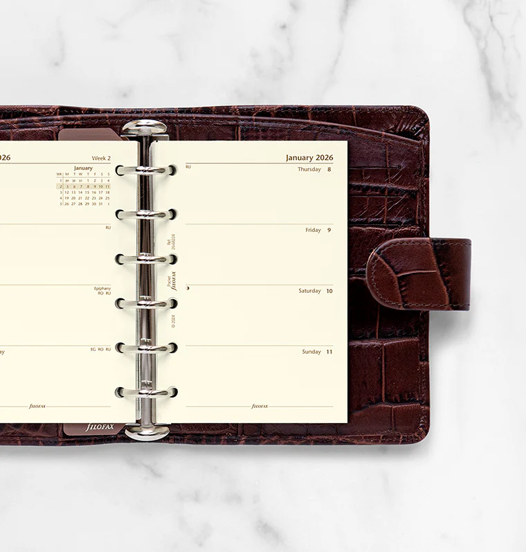 Week On Two Pages Diary - Pocket Cotton Cream 2026 English - Image 2