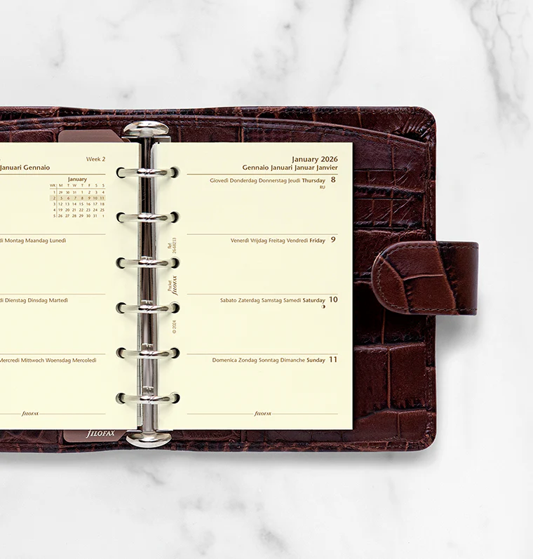 Week On Two Pages Diary - Pocket Cotton Cream 2026 Multilanguage - Image 2