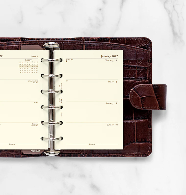 Week On Two Pages Diary - Pocket Cotton Cream 2027 English - Image 2