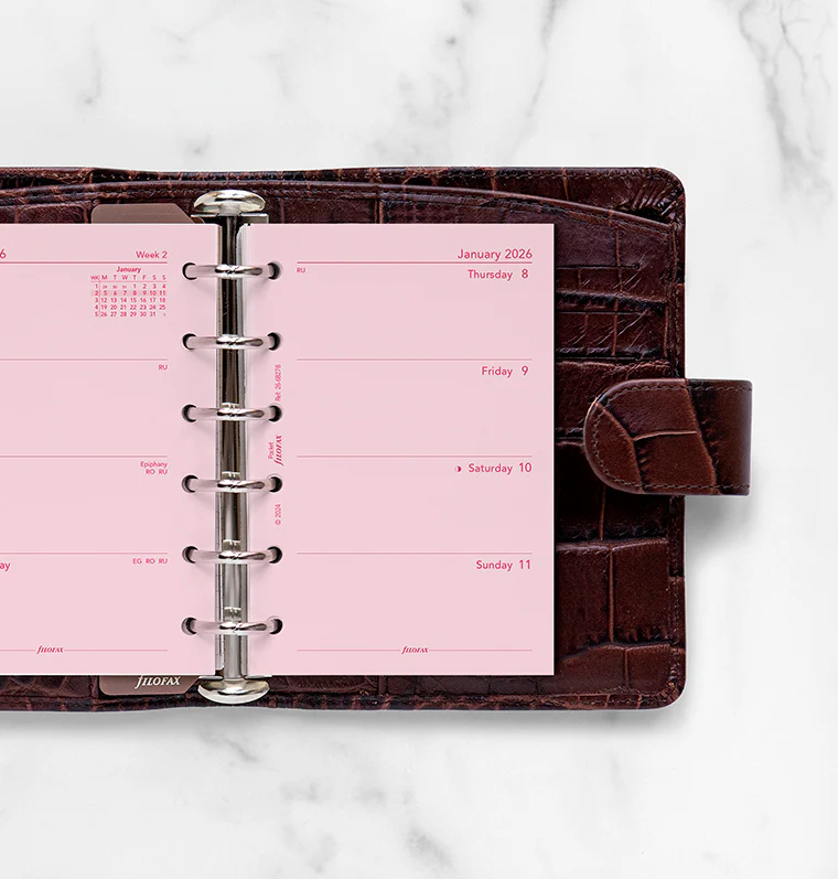 Week On Two Pages Diary - Pocket Pink 2026 English - Image 2