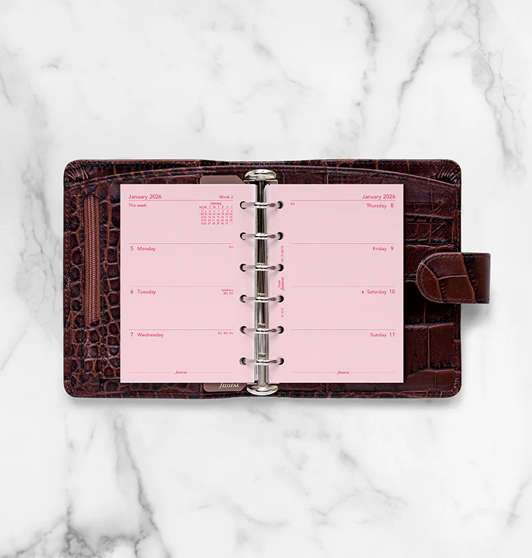 Week On Two Pages Diary - Pocket Pink 2026 English - Image 3