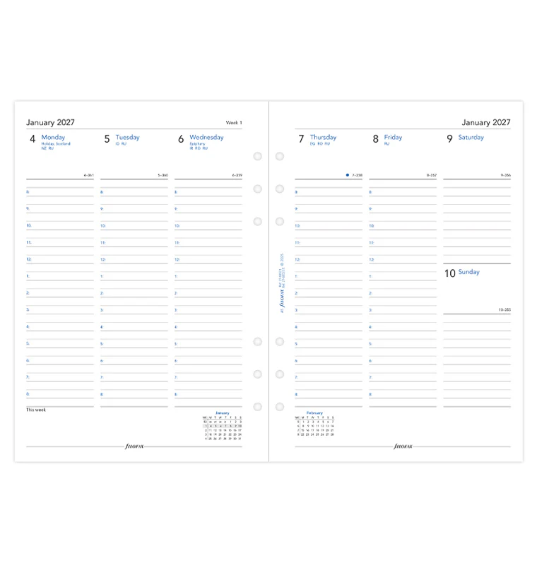 Week On Two Pages Diary With Appointments - A5 2027 English - Image 4