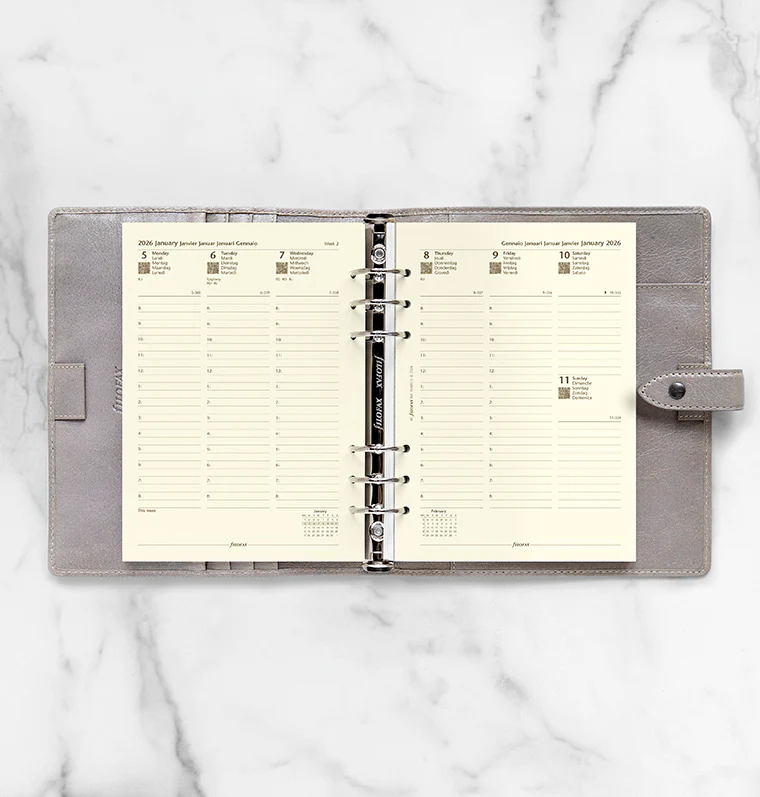 Week On Two Pages Diary With Appointments - A5 Cotton Cream 2026 Multilanguage - Image 3