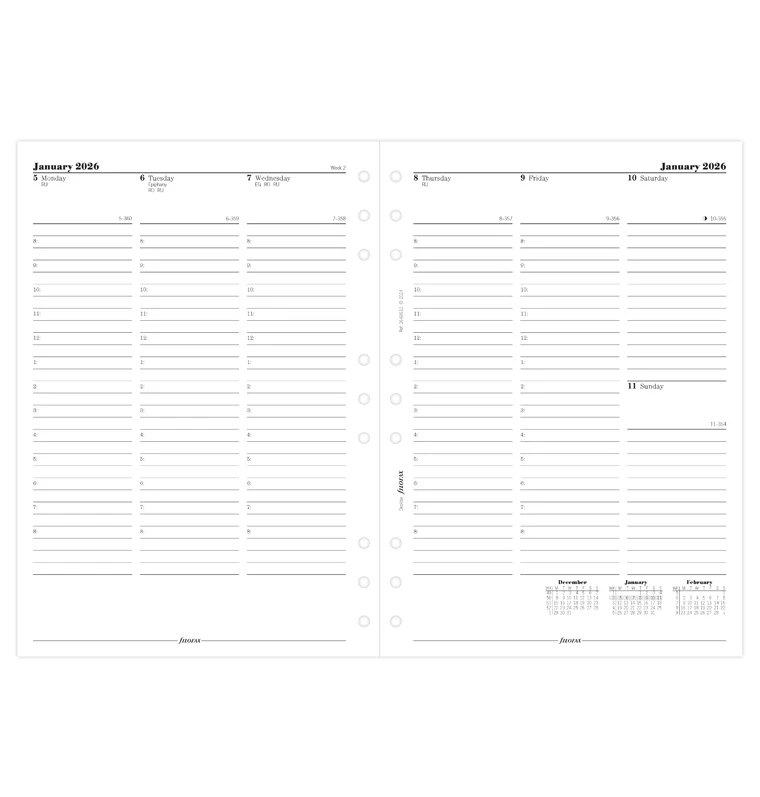 Week On Two Pages Diary With Appointments - Deskfax 2026 English - Image 2
