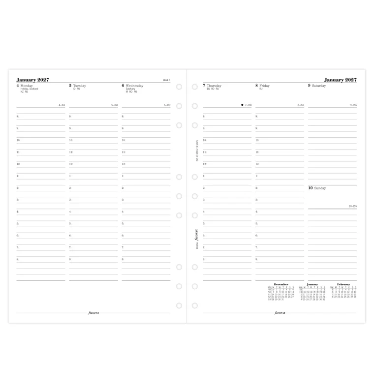 Week On Two Pages Diary With Appointments - Deskfax 2027 English - Image 4