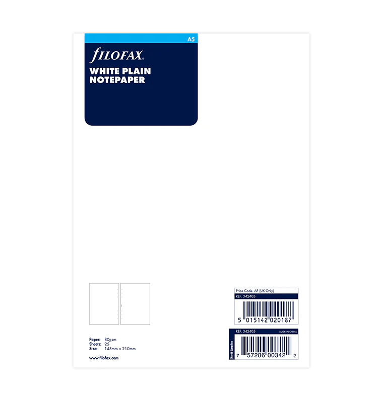 White Plain Notepaper Refill - A5 - Image 6