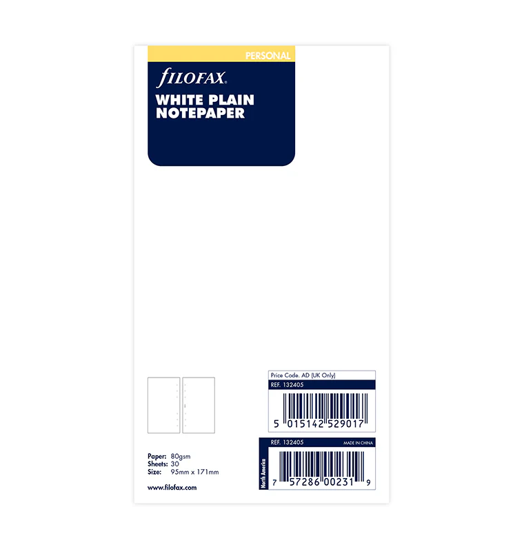White Plain Notepaper Refill - Personal - Image 6