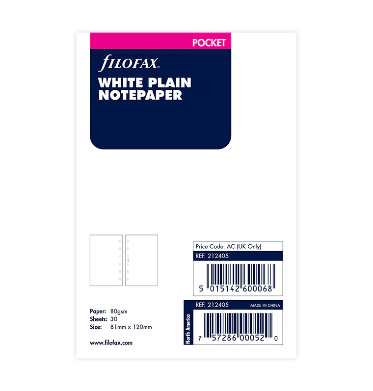 White Plain Notepaper Refill - Pocket - Image 6