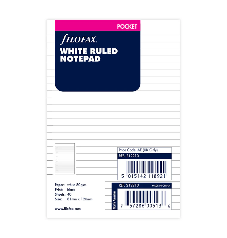White Ruled Notepad Refill - Pocket - Image 6